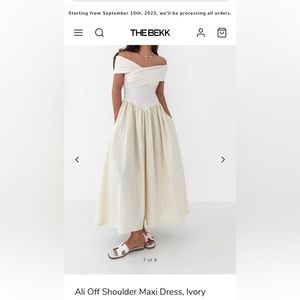 The Bekk Ali Off Shoulder Maxi Dress, Ivory